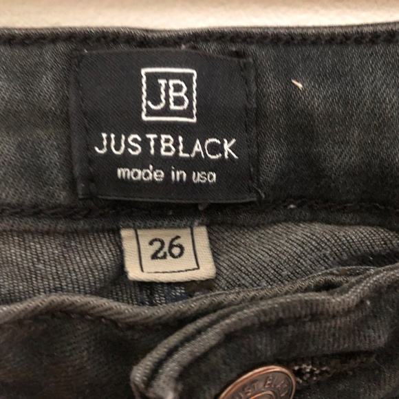 Just Black Faded Black/Olive Ripped Jeans - Picture 2 of 3